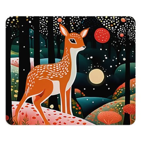 Nature-Inspired Deer Mouse Pad, Office Décor, Gift for Nature Lovers, Animal Illustration Mouse Mat, Home Office Accessory