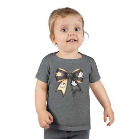 Ghostly Bow Toddler T-Shirt | Halloween Kids Tee, Cute Toddler Apparel, Spooky Costume Top, Fall Wardrobe Essential, Trick or Treat Outfit