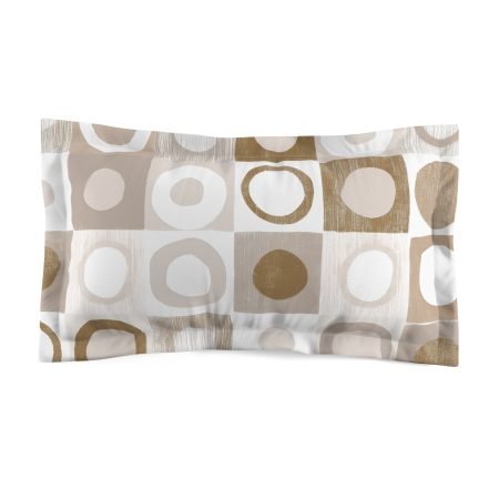 Modern Geometric Microfiber Pillow Sham, Cozy Bedding Decor, Bedroom Aesthetic, Housewarming Gift, Minimalist Home Accent