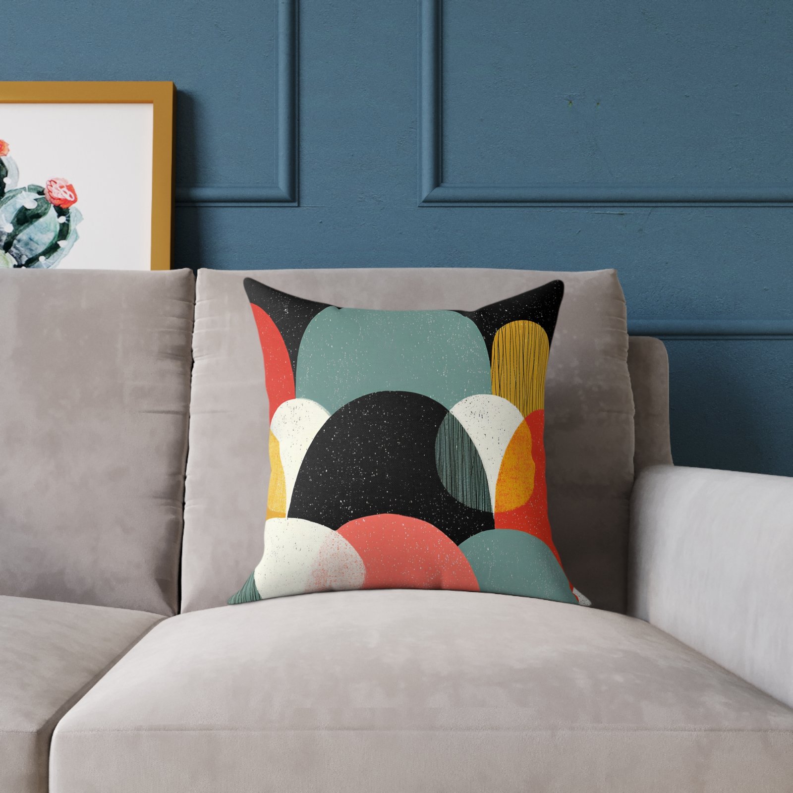 Modern Abstract Pillow, Decorative Cushion, Home Décor, Boho Throw Pillow, Gift for Her, Living Room Accent - Image 3