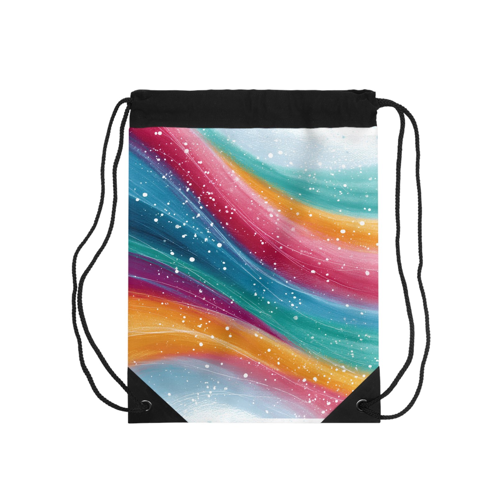 Vibrant Abstract Drawstring Bag - Colorful Gym Backpack, Art Tote, Travel Bag, Festival Accessory, Gift for Art Lovers - Image 3