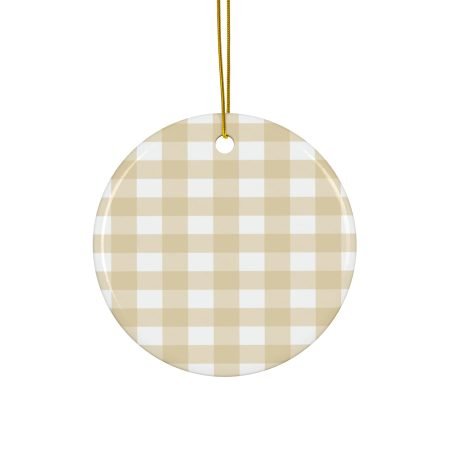 Chic Ceramic Ornaments - Cozy Checkered Prints, Perfect for Holiday Decor, Gift Tags, Tree Decorations, Home Accents