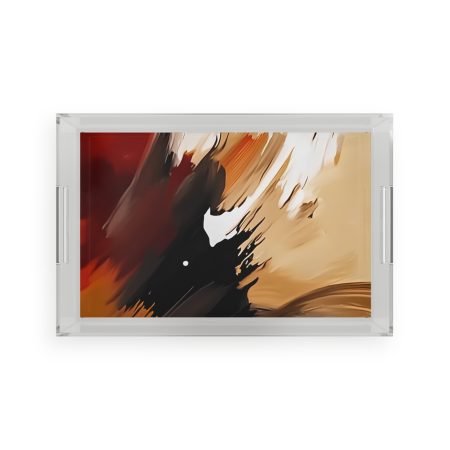 Stylish Acrylic Serving Tray, Modern Home Decor, Artful Kitchen Accessory, Unique Gift for Entertaining, Abstract Design, Decorative Tray