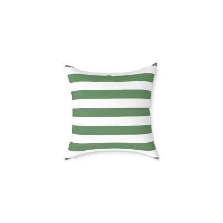 Green Striped Square Pillow, Modern Home Decor, Cozy Throw Pillow, Bedroom Accent Cushion, Gift for Housewarming, Chic Pillow Cover