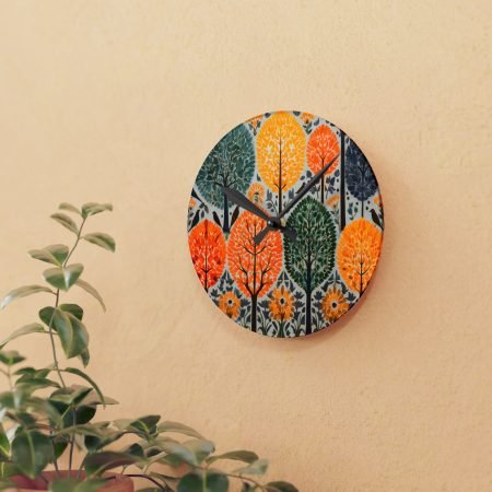 Vibrant Floral Acrylic Wall Clock, Modern Home Decor, Unique Gift for Nature Lovers, Colorful Wall Art, Boho Style Timepiece
