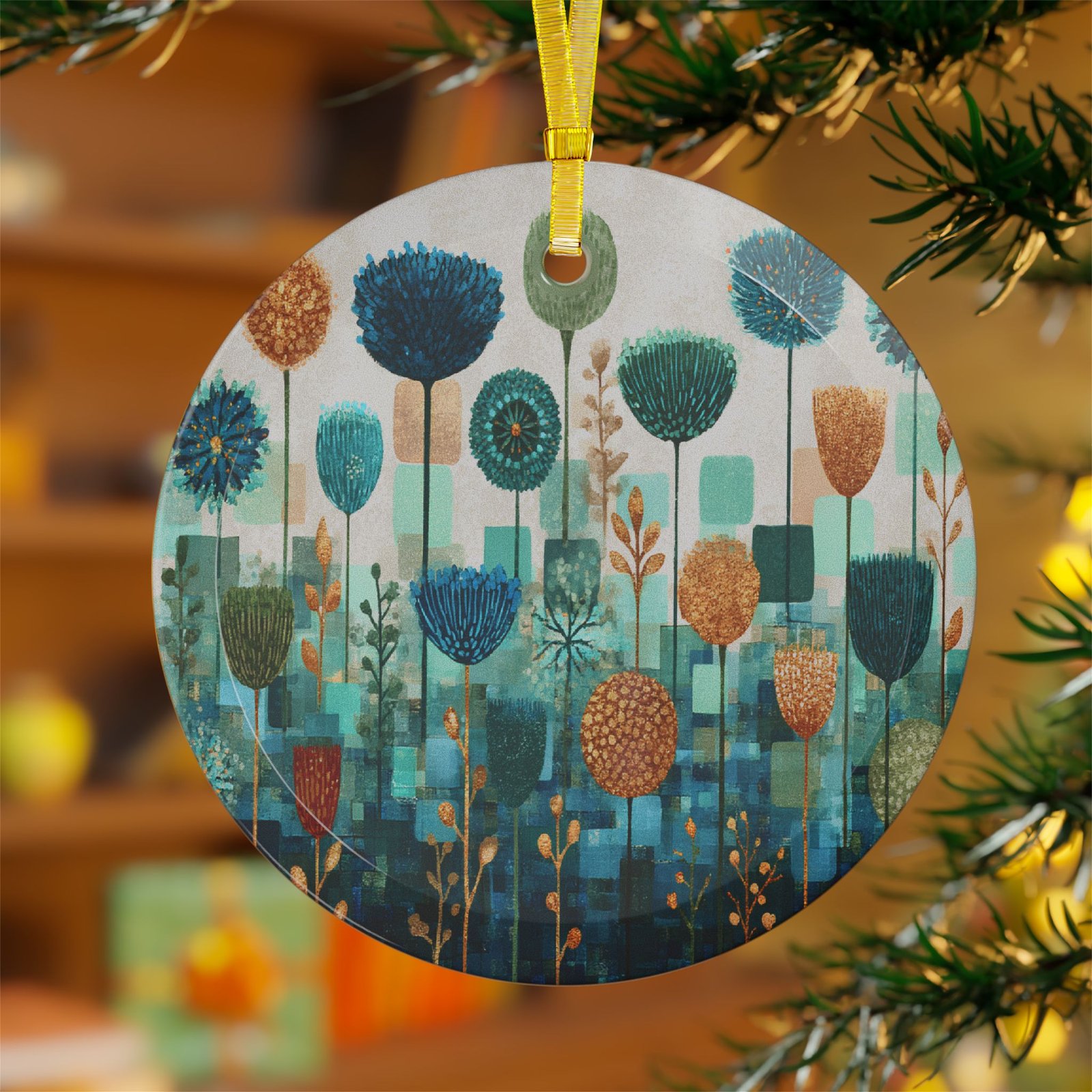 Beautiful Floral Glass Ornaments, Elegant Holiday Decor, Unique Gift for Christmas, Keepsake for Celebrations, Whimsical Home Accent - Image 2