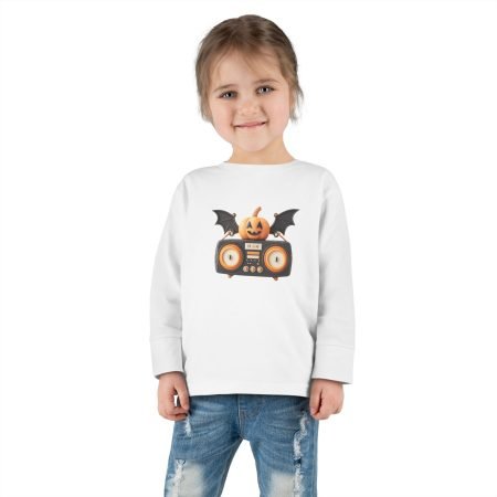 Halloween Toddler Long Sleeve Tee, Cute Pumpkin Tee, Halloween Outfit for Kids, Toddler Clothes, Spooky Bat Shirt
