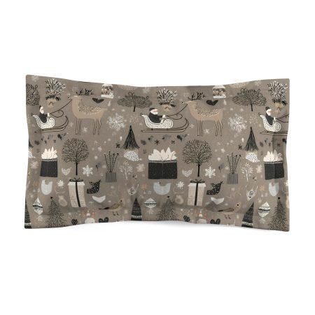 Cozy Winter Microfiber Pillow Sham - Holiday Decor for Bedroom, Gift, Seasonal Bedding, Christmas, Relaxation