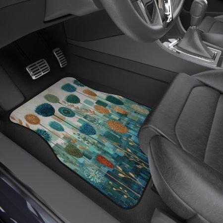 Floral Car Mats Set, Vibrant Floor Mats, Flower Pattern Car Accessories, Spring Car Decor, Gift for Car Lovers