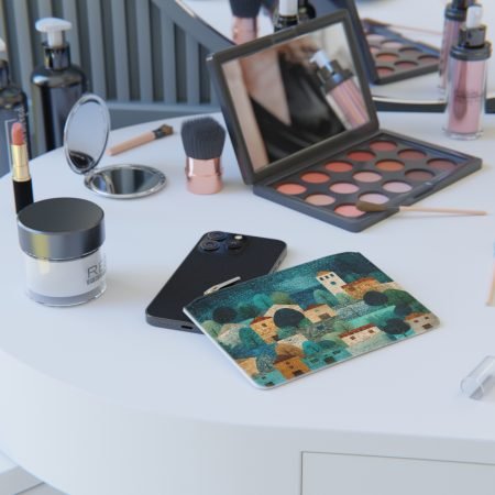 Charming Mini Clutch Bag with Scenic Village Design, Perfect for Everyday Use, Travel, or Gifts