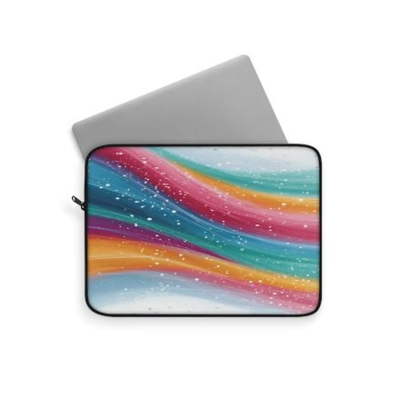 Colorful Waves Laptop Sleeve, Abstract Art, Tech Accessories, Gifts for Students, Vibrant Design