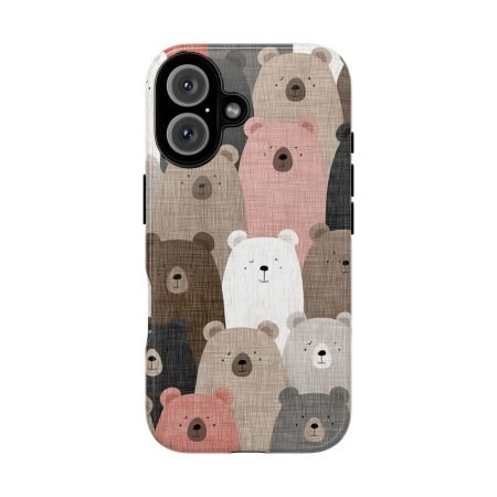 Cute Bear Phone Case for Animal Lovers, Tough Cases, Cute Cell Phone Cover, Wildlife Decor, Gift for Nature Enthusiasts