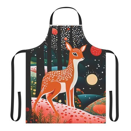 Whimsical Deer Apron, Unique Cooking Gift, Kitchen Decor, Nature Lover's Apron, Chef's Gift, Culinary Accessory