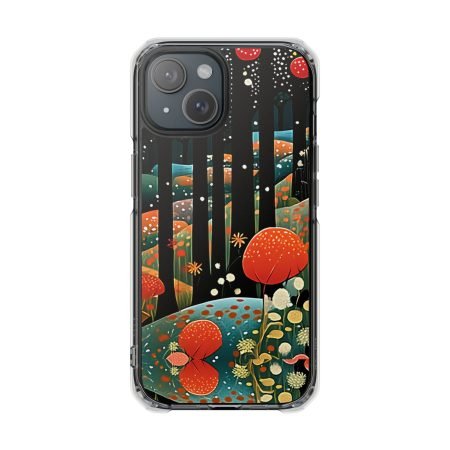 Nature-Inspired Magnetic Clear Phone Case | Floral Forest Design, Eco-Friendly, Gift for Nature Lovers, Customizable Phone Protector