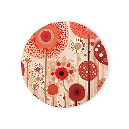 Colorful Floral Cork Back Coaster Set, Boho Home Decor, Eco-Friendly Drink Coasters, Kitchen Accessories, Perfect Gift for Plant Lovers