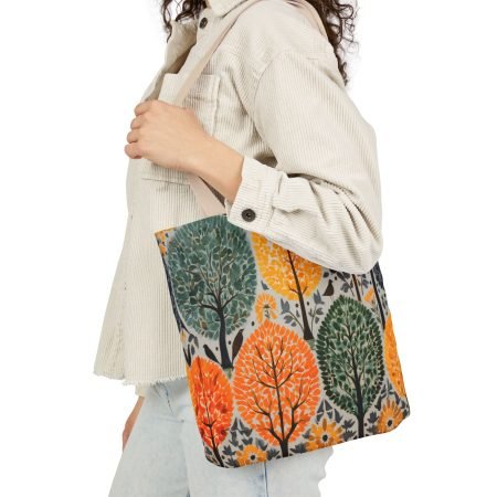 Vibrant Nature-Themed Canvas Tote Bag, Eco-Friendly Handbag, Shopping Bag, Travel Tote, Gift for Nature Lovers, Colorful Tree Design