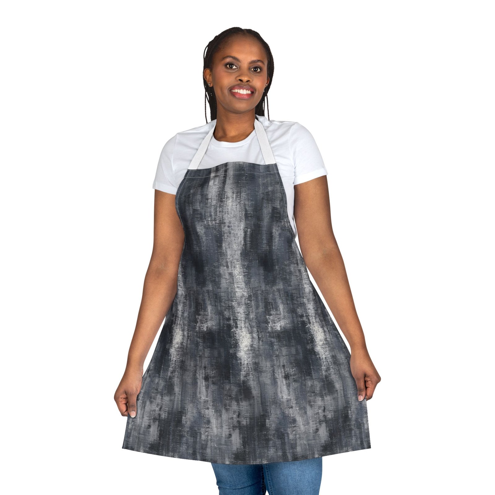 Stylish Gray Tie-Dye Apron for Cooking, BBQ, Crafting, Designer Gift, Kitchen Decor, Unique Kitchenware - Image 4