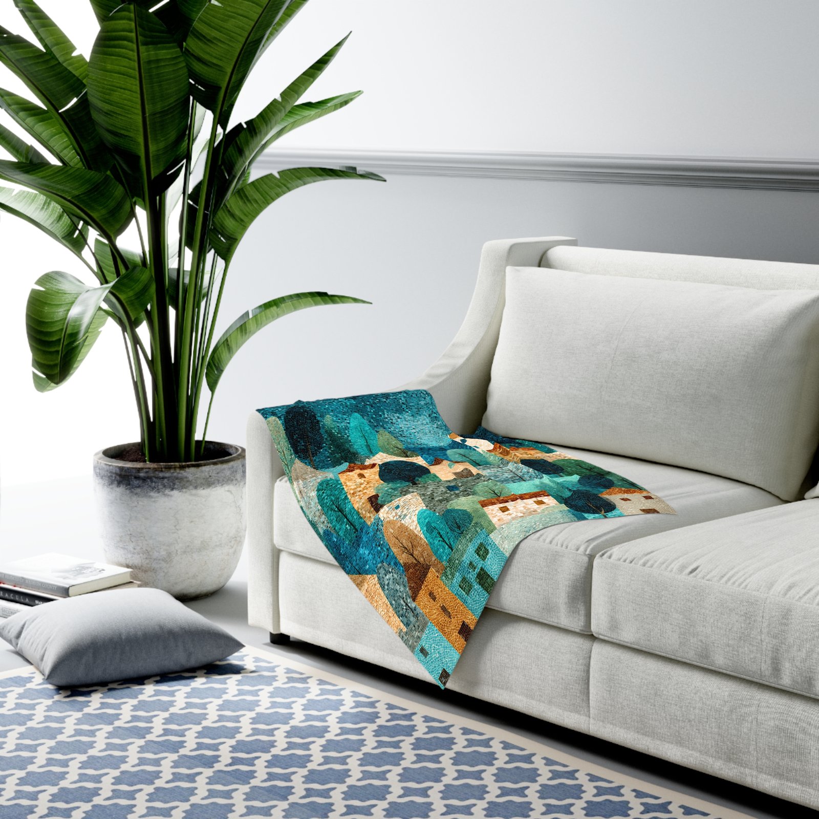 Cozy Baby Swaddle Blanket - Modern Nursery Decor, Soft Newborn Gift, Baby Shower Present, Eco-Friendly Sleep Wrap, Art-Inspired