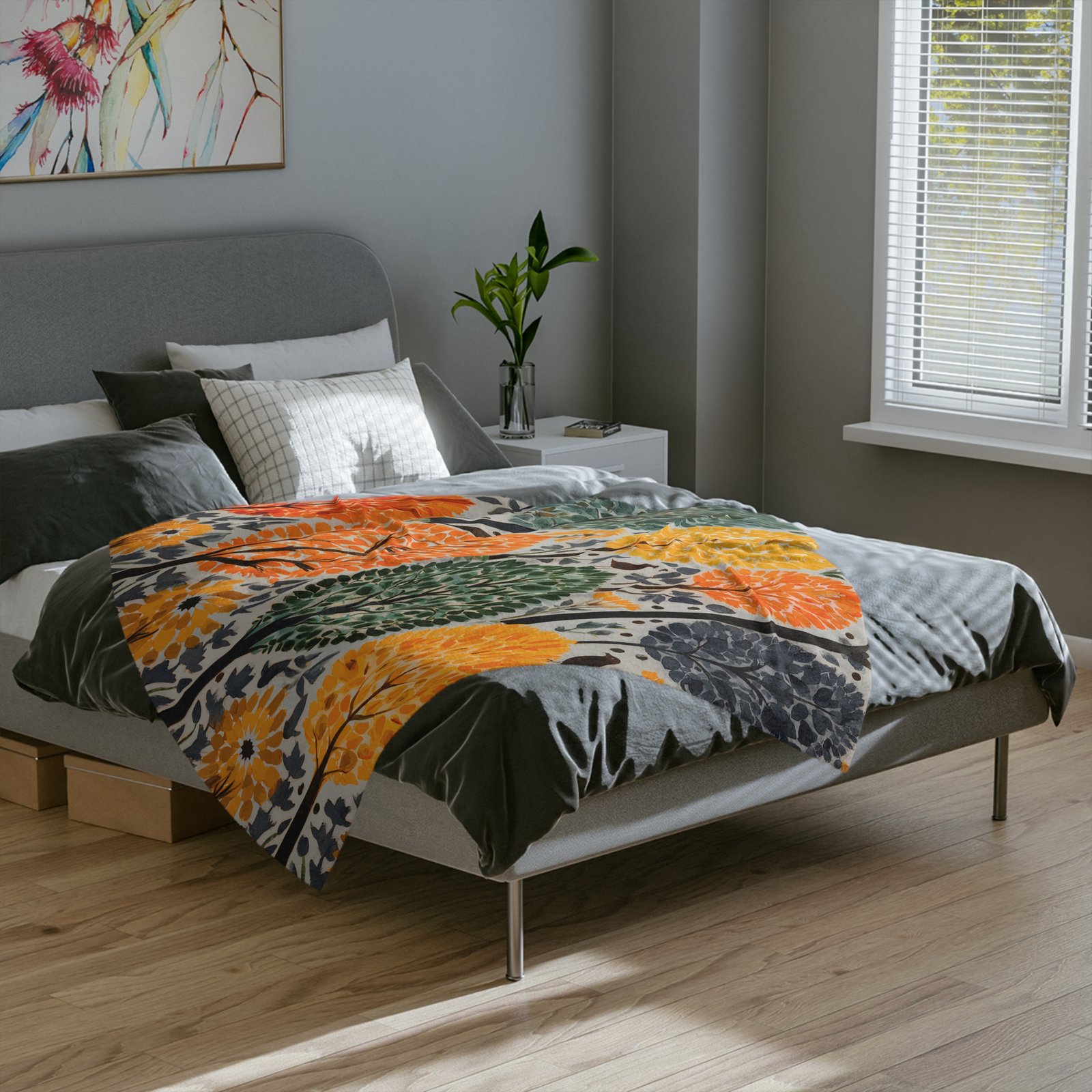 Autumn Forest Microfiber Blanket, Cozy Throw Blanket for Fall Decor, Perfect Gift for Home, Camping, Halloween, Thanksgiving - Image 2