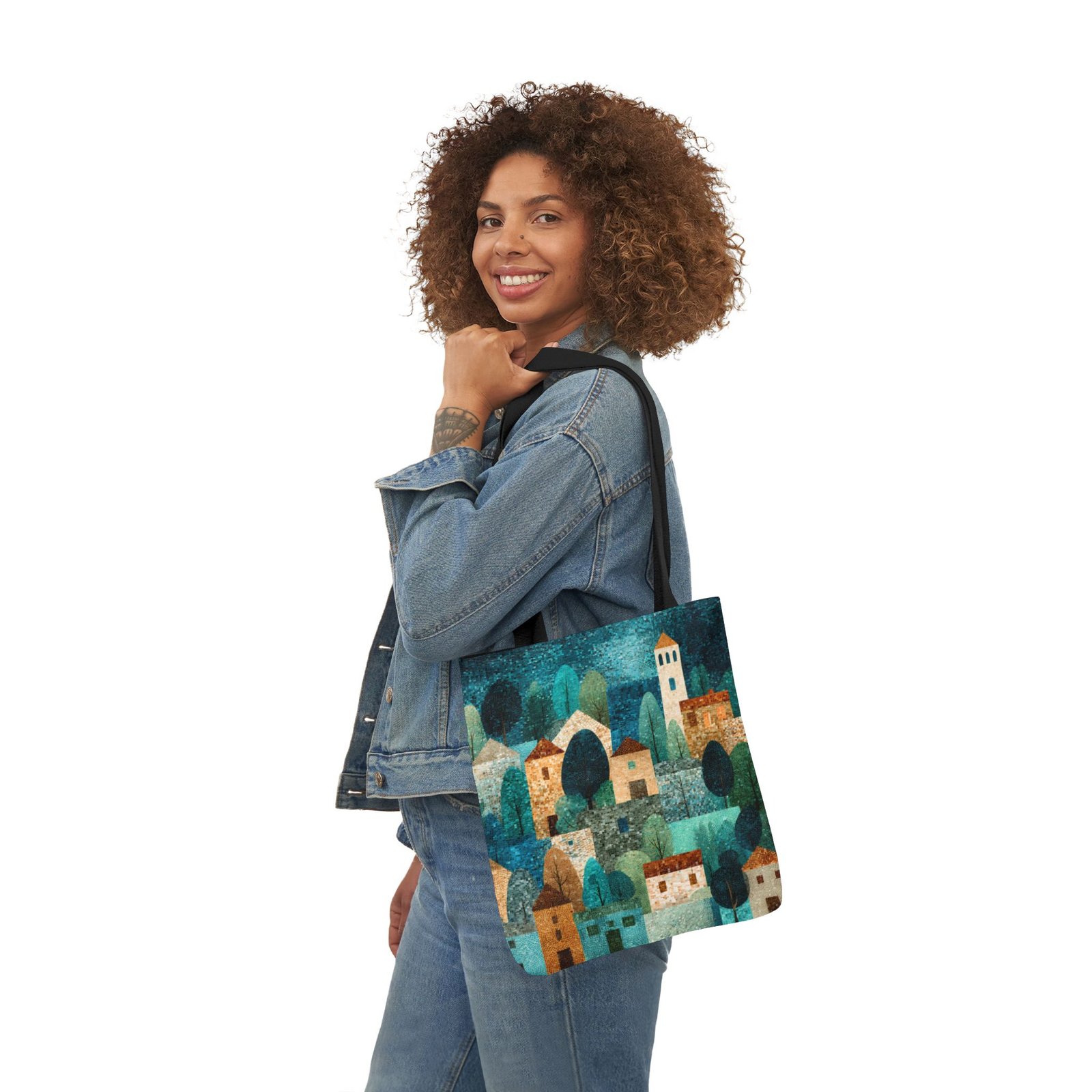 Charming Vintage Scene Canvas Tote Bag | Eco-Friendly Carryall for Shopping, Beach, Travel, or Everyday Use