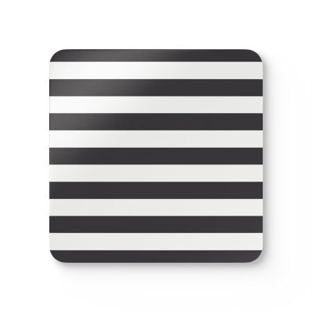 Stylish Corkwood Coaster Set for Home Decor, Black and White Stripes, Perfect for Gifts, Drinkware, Coffee or Tea, Minimalist Style