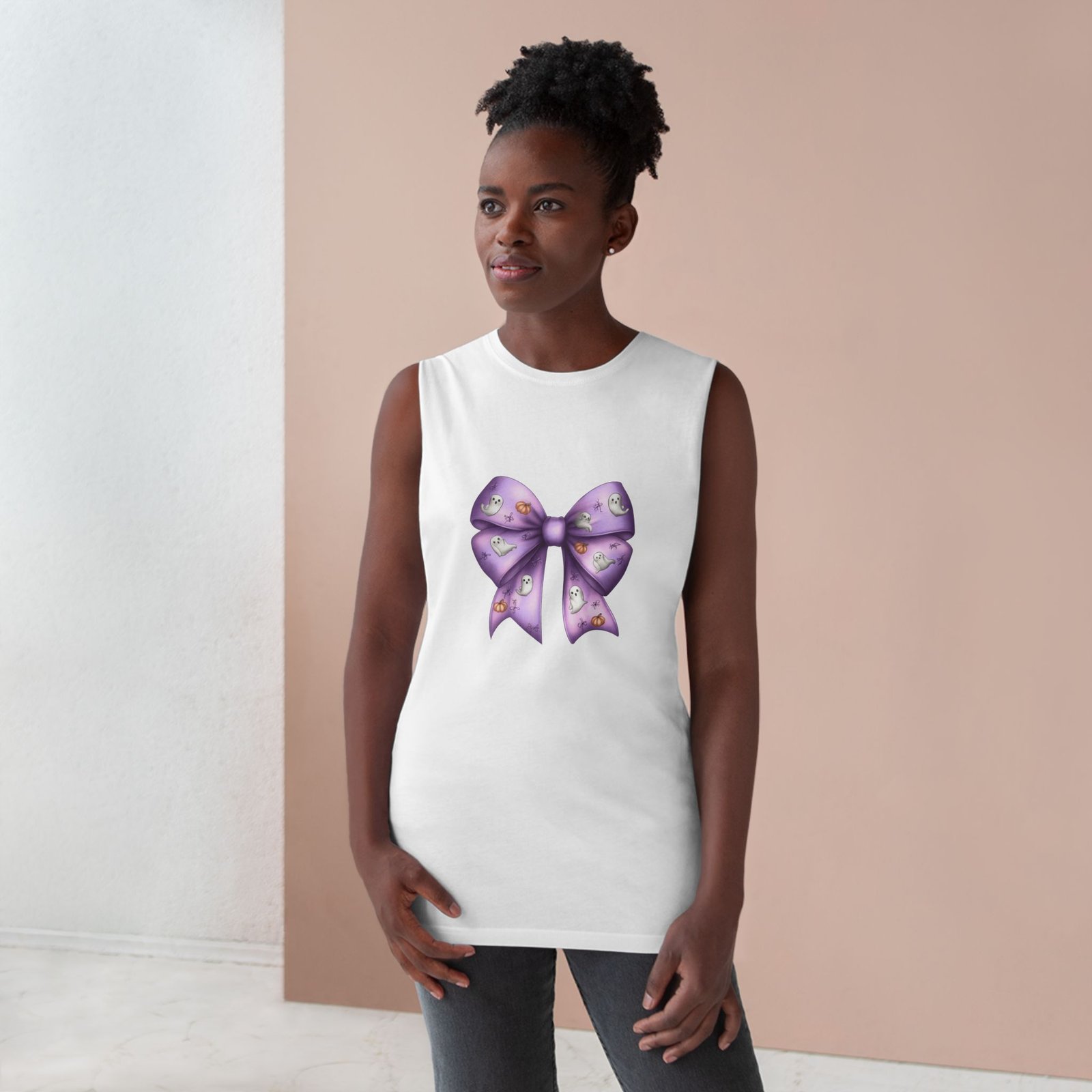 Lavender Bow Unisex Tank Top, Cute Summer Apparel, Gift for Girls, Everyday Wear, Festival Clothing, Casual Summer Top