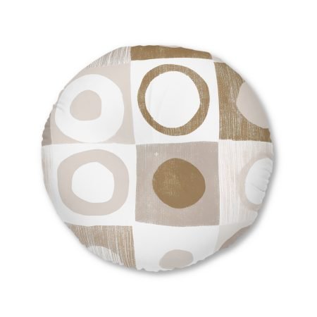 Boho Tufted Floor Pillow, Round, Modern Home Decor, Cozy Seating, Living Room Accent, Meditation Cushion, Unique Gift Idea