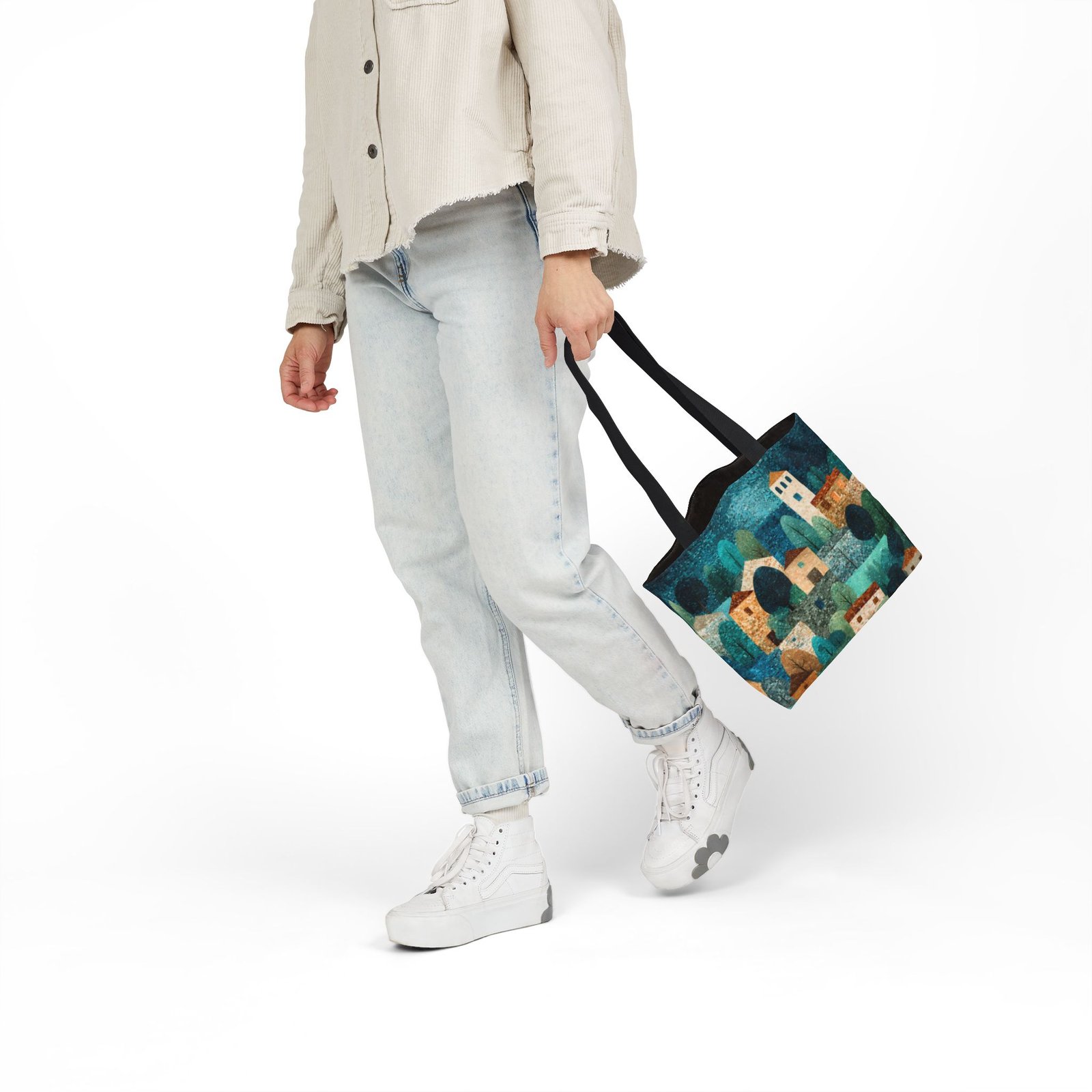 Charming Vintage Scene Canvas Tote Bag | Eco-Friendly Carryall for Shopping, Beach, Travel, or Everyday Use - Image 3