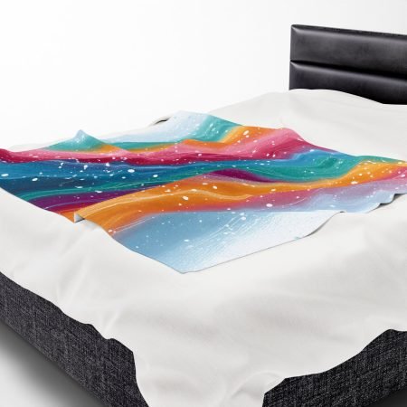Colorful Velveteen Plush Blanket - Cozy Throw for Home, Gift for Kids, Couch Decor, Vibrant Bedding, Soft Festival Blanket