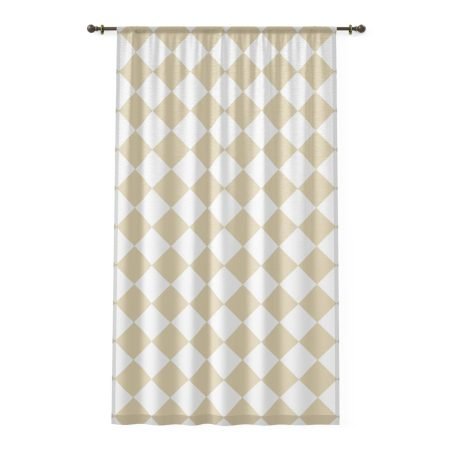 Elegant Geometric Window Curtain, Home Decor, Modern Living Room, Light Filter, Neutral Colors, Gift Idea