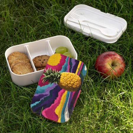 Vibrant Pineapple Bento Lunch Box - Colorful Lunch Container, Meal Prep Box, Eco-Friendly Food Storage, Perfect for Kids & Adults