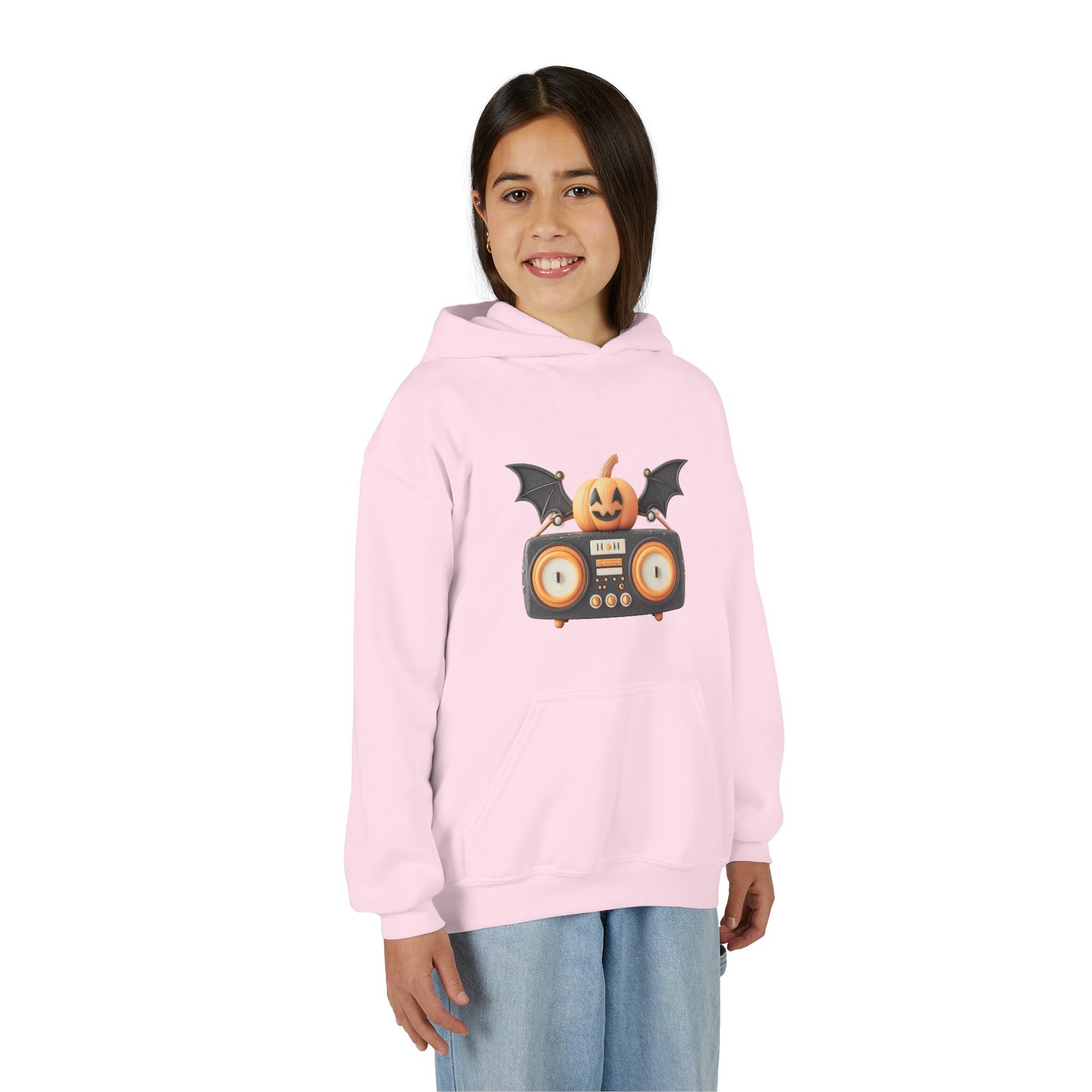 Halloween Pumpkin Beatbox Youth Hoodie, Spooky Sweatshirt for Kids, Fall Fashion, Halloween Costume, Trick or Treat Apparel - Image 8