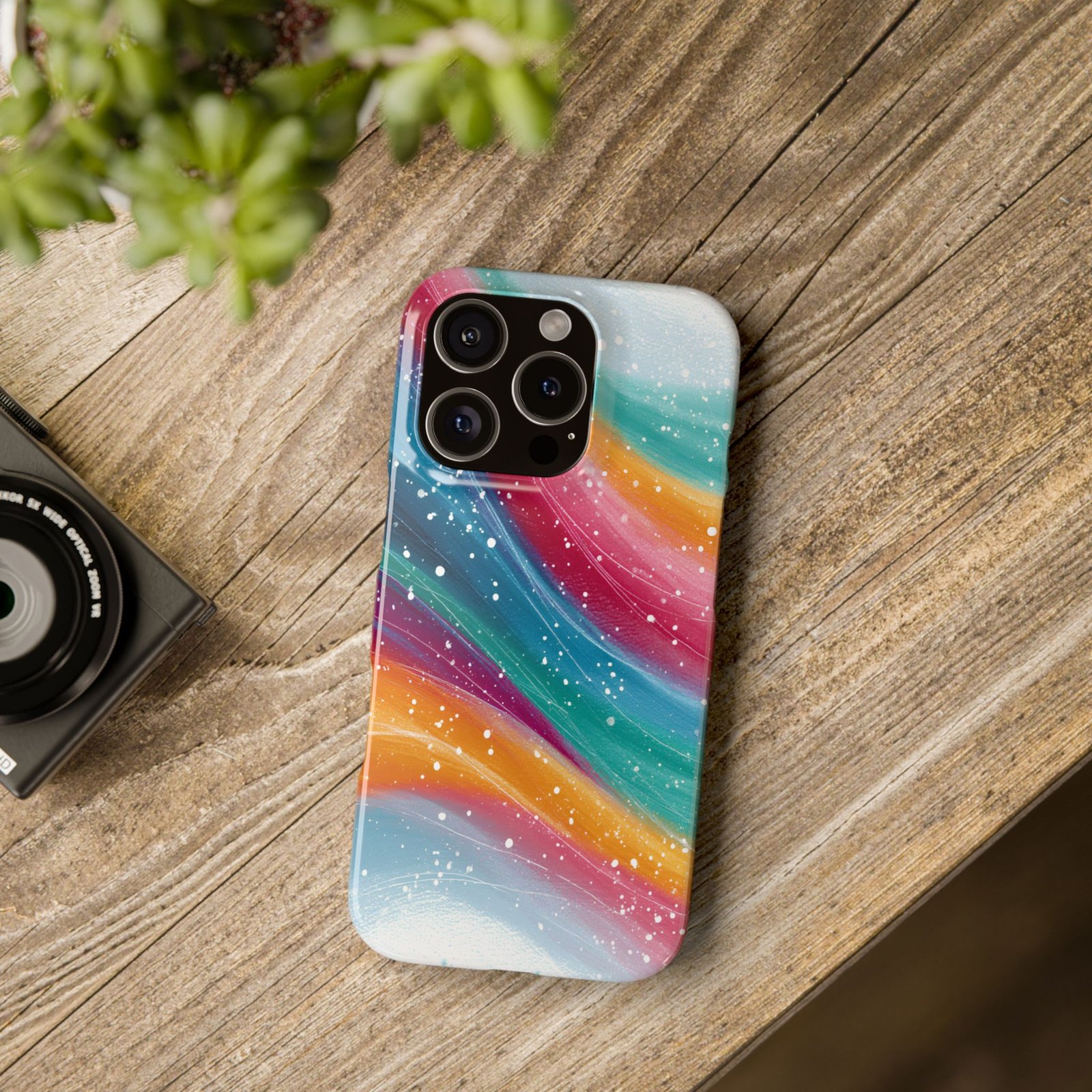 Colorful Abstract Slim Phone Case for Art Lovers, Protective Cover, Unique Gift for Him/Her, Trendy Accessories, Phone Protection - Image 3