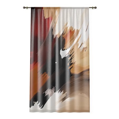 Stylish Abstract Window Curtain, Boho Decor, Modern Home, Living Room, Bedroom, Curtain Panel, Artful Window Treatment