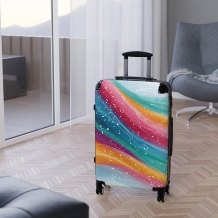 Colorful Travel Suitcase with Abstract Design, Travel Luggage, Vacation Bag, Unique Gift for Travelers, Stylish Carry-On