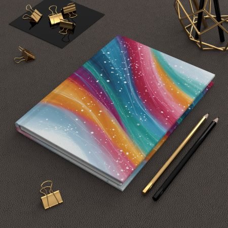Vibrant Hardcover Journal - Colorful Waves, Aesthetic Notebook, Art Journal, Gift for Artists, Creative Writing, Inspirational Journal