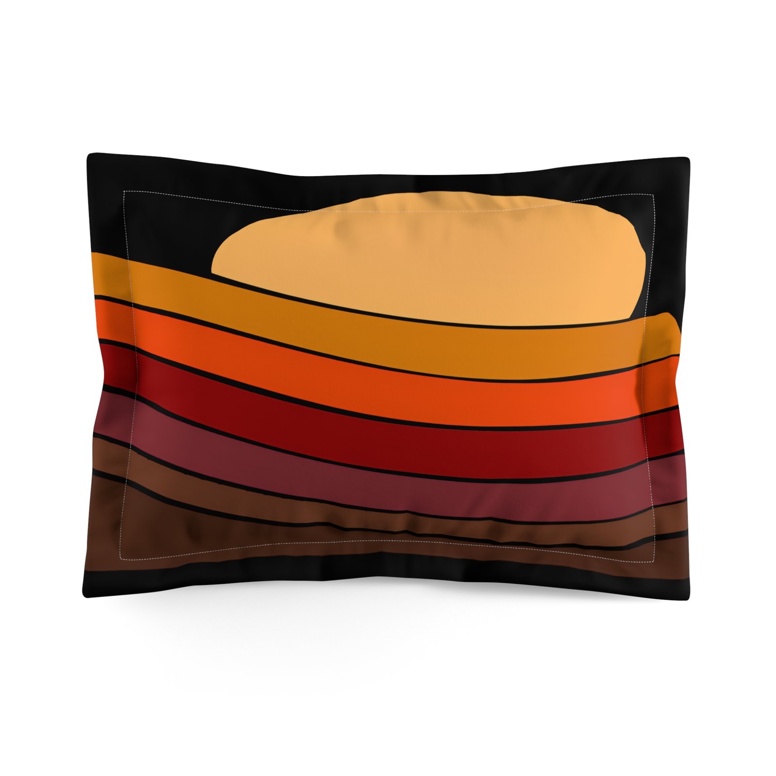 Retro Sunset Microfiber Pillow Sham, Bohemian Home Decor, Bedroom Pillow Cover, Cozy Sleep Accessories, Unique Gift for Her - Image 2