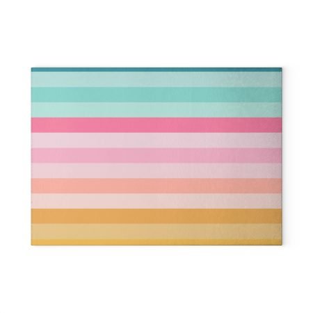 Colorful Striped Glass Cutting Board | Kitchen Decor, Gift for Chefs, Colorful Kitchen Accessory, Housewarming Gift, Modern Cooking Tool