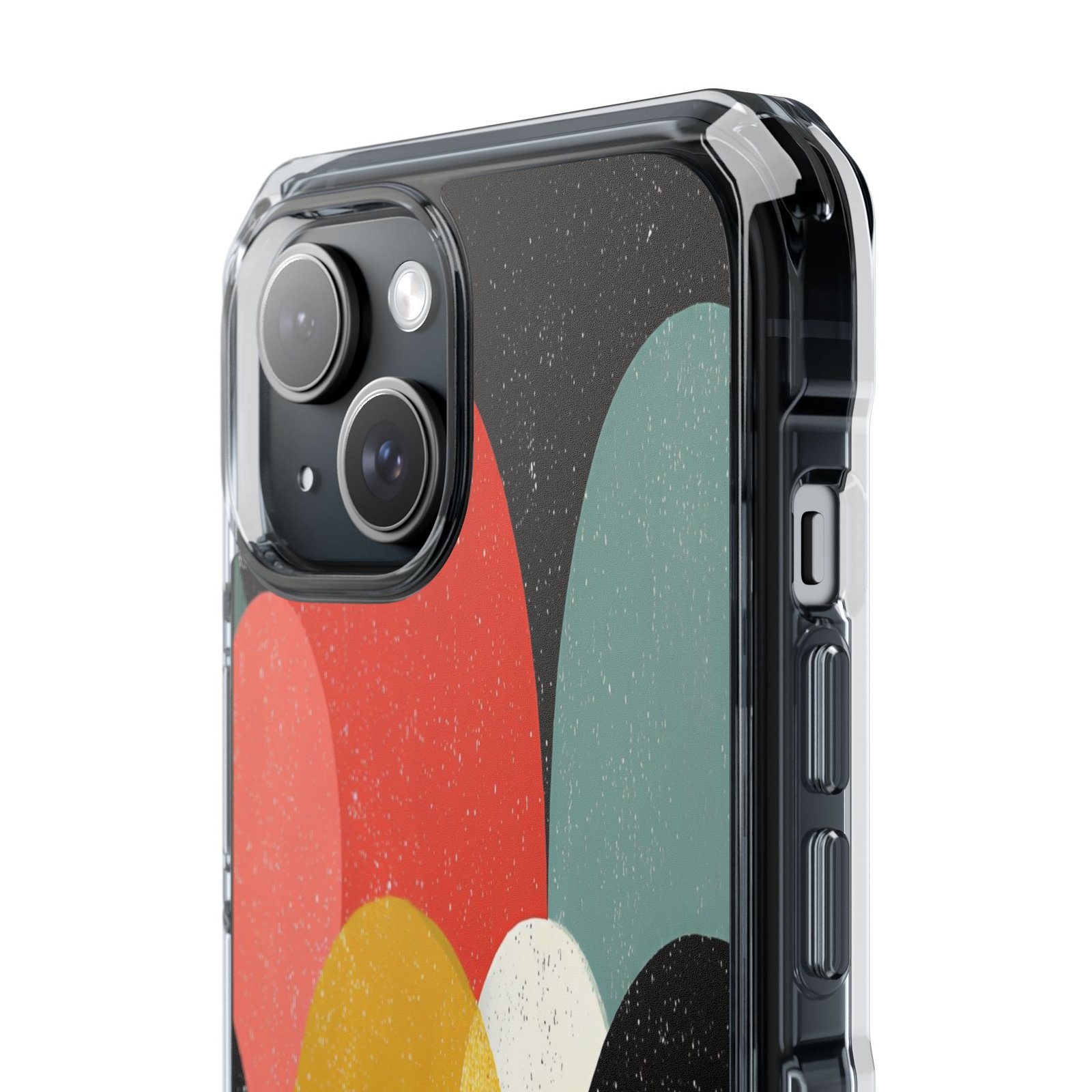 Stylish Phone Case with Vibrant Abstract Design, Clear Magnetic Impact Case, Cell Phone Cover, Unique Gift Idea, Modern Accessories - Image 4