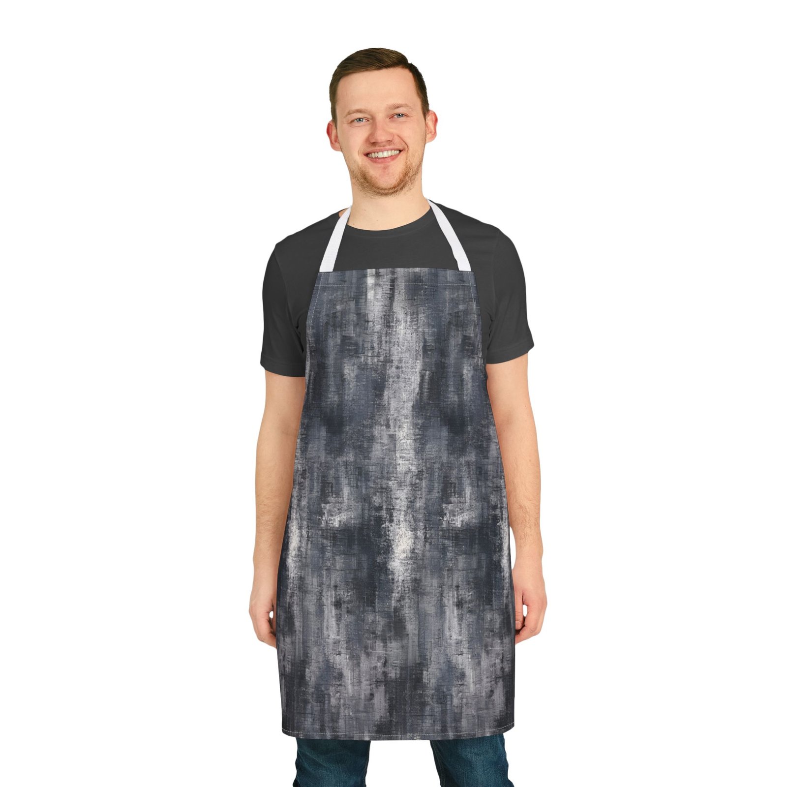 Stylish Gray Tie-Dye Apron for Cooking, BBQ, Crafting, Designer Gift, Kitchen Decor, Unique Kitchenware - Image 2