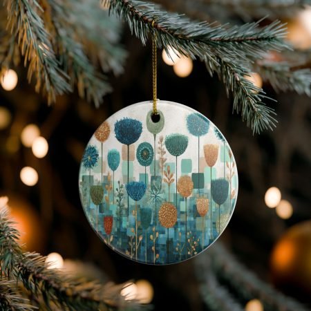 Floral Ceramic Ornament, Decorative Holiday Hanging, Unique Gift for Home Decor, Seasonal Ornament, Flower Art Decoration, Christmas [...]