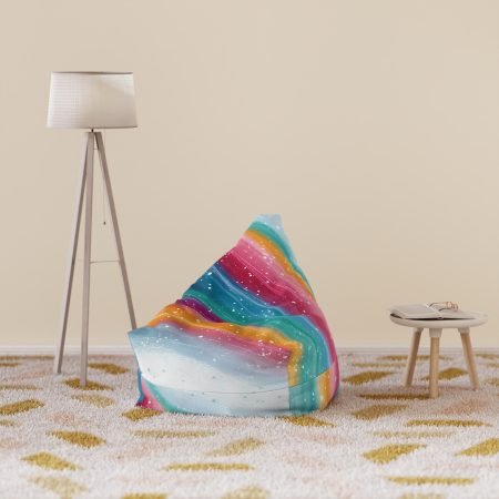 Colorful Bean Bag Chair Cover | Rainbow Slushie Design, Cozy Seating, Living Room Decor, Kid's Room, Fun & Stylish