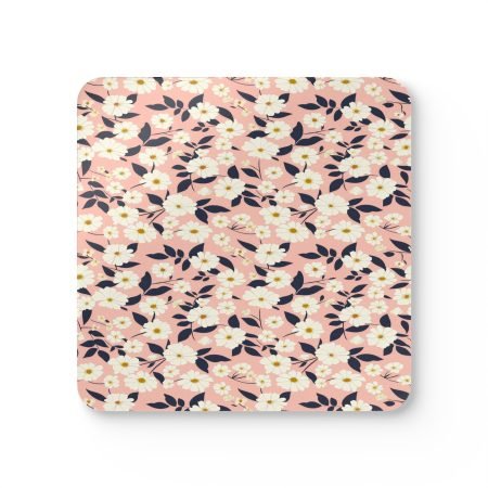 Floral Cork Coaster Set, Decorative Drink Coasters, Home Decor, Gift for Her, Kitchen Accessories, Eco-Friendly Coasters