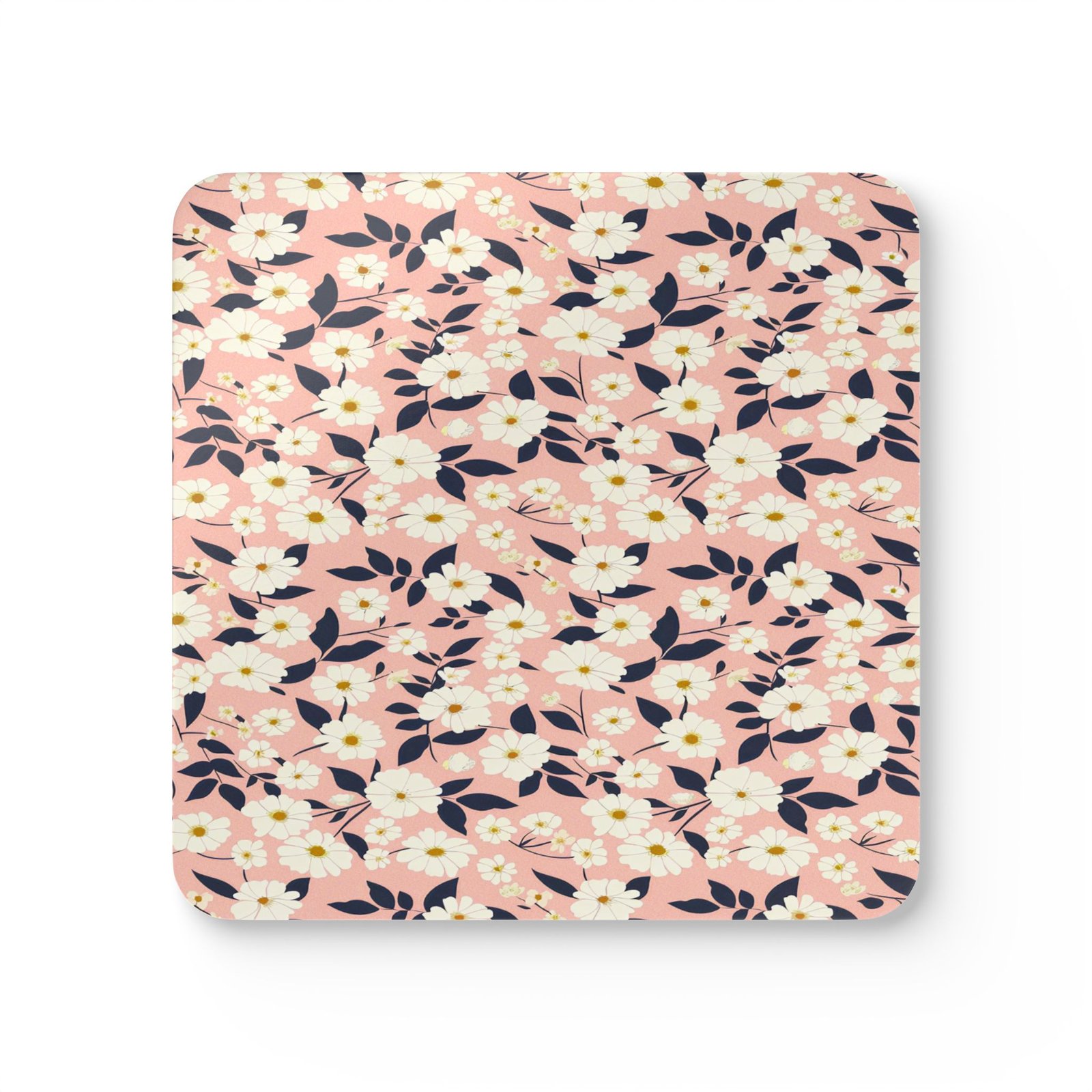 Floral Cork Coaster Set, Decorative Drink Coasters, Home Decor, Gift for Her, Kitchen Accessories, Eco-Friendly Coasters