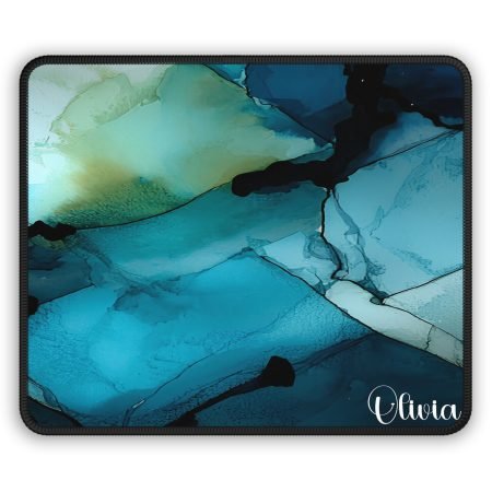 Artistic Gaming Mouse Pad - Abstract Blue Design, Computer Accessories,  Gifts for Gamers, Unique Workstation