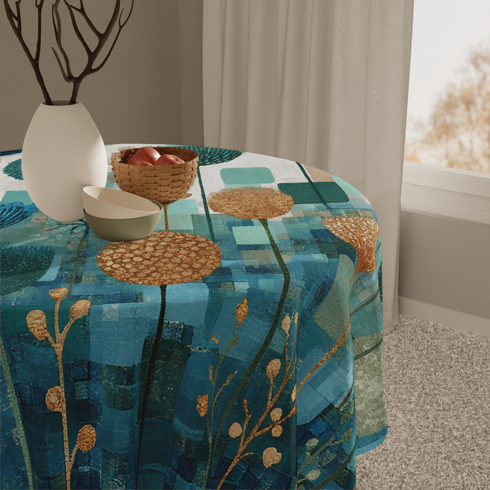 Vibrant Floral Tablecloth - Colorful Decor for Dining, Boho Home Style, Unique Gifts, Spring & Summer Celebrations