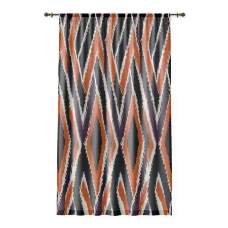 Bohemian Window Curtains, Geometric Drapes, Modern Home Decor, Living Room Accessories, Stylish Privacy Panels
