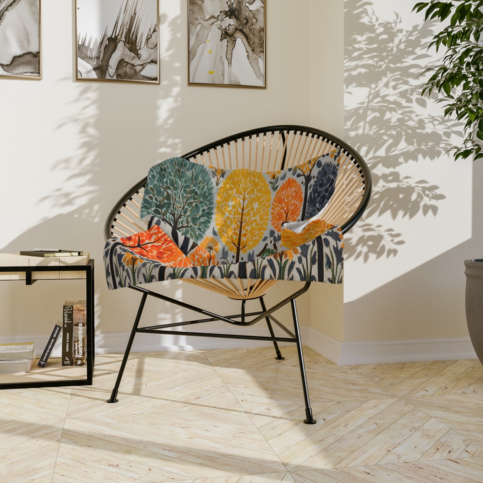 Autumn Forest Microfiber Blanket, Cozy Throw Blanket for Fall Decor, Perfect Gift for Home, Camping, Halloween, Thanksgiving