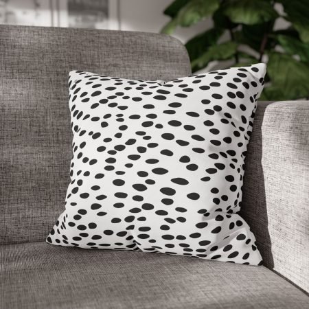 Modern Black and White Polka Dot Pillowcase | Decorative Cushion Cover, Home Decor, Minimalist Style, Gift Idea, Sofa Accent