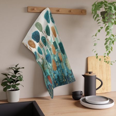 Artistic Floral Tea Towels, Kitchen Décor, Gift for Gardeners, Eco-Friendly, Home Sweet Home